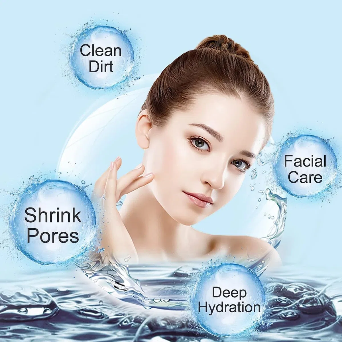 6 in 1 Wasserstoff-Sauerstoff-Gesichts-Schönheitsmaschine, Hydrodermabrasion Tiefenreinigung und Hautstraffung Gerät, Multifunktionale Kleine Blase Gesichtspflege Maschine, Grün