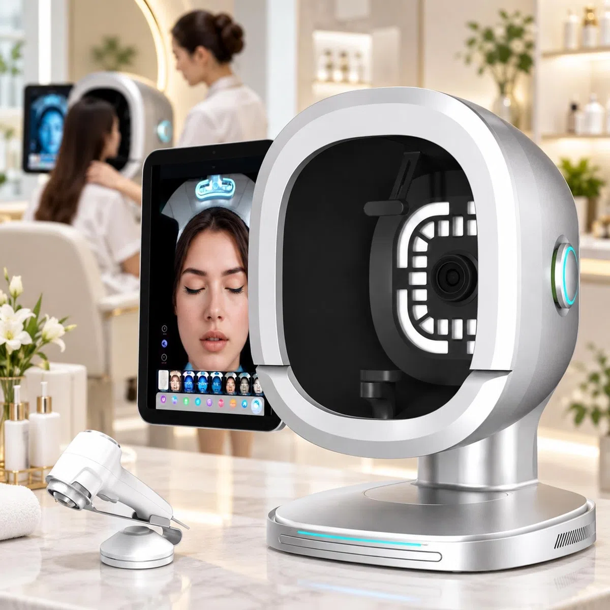 2 in 1 KI Hautanalyse Maschine & Kopfhaut Erkennungsgerät für Salons