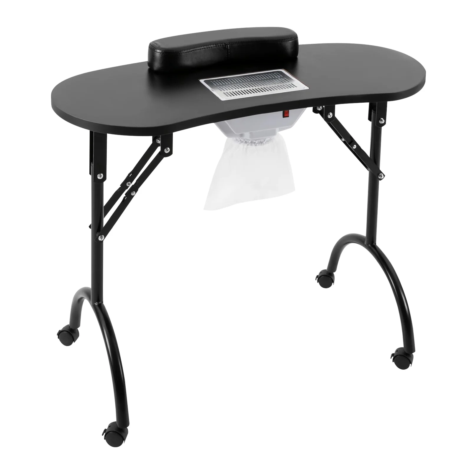 Tragbarer Maniküre Tisch | Maniküre Tisch mit Saug | Faltbarer Nageltisch | Scheren, Nagelpflege in Haus, Salon | EU Stecker | 30kg Tragfähigkeit | Inkl. Zubehör für Nagelpflege