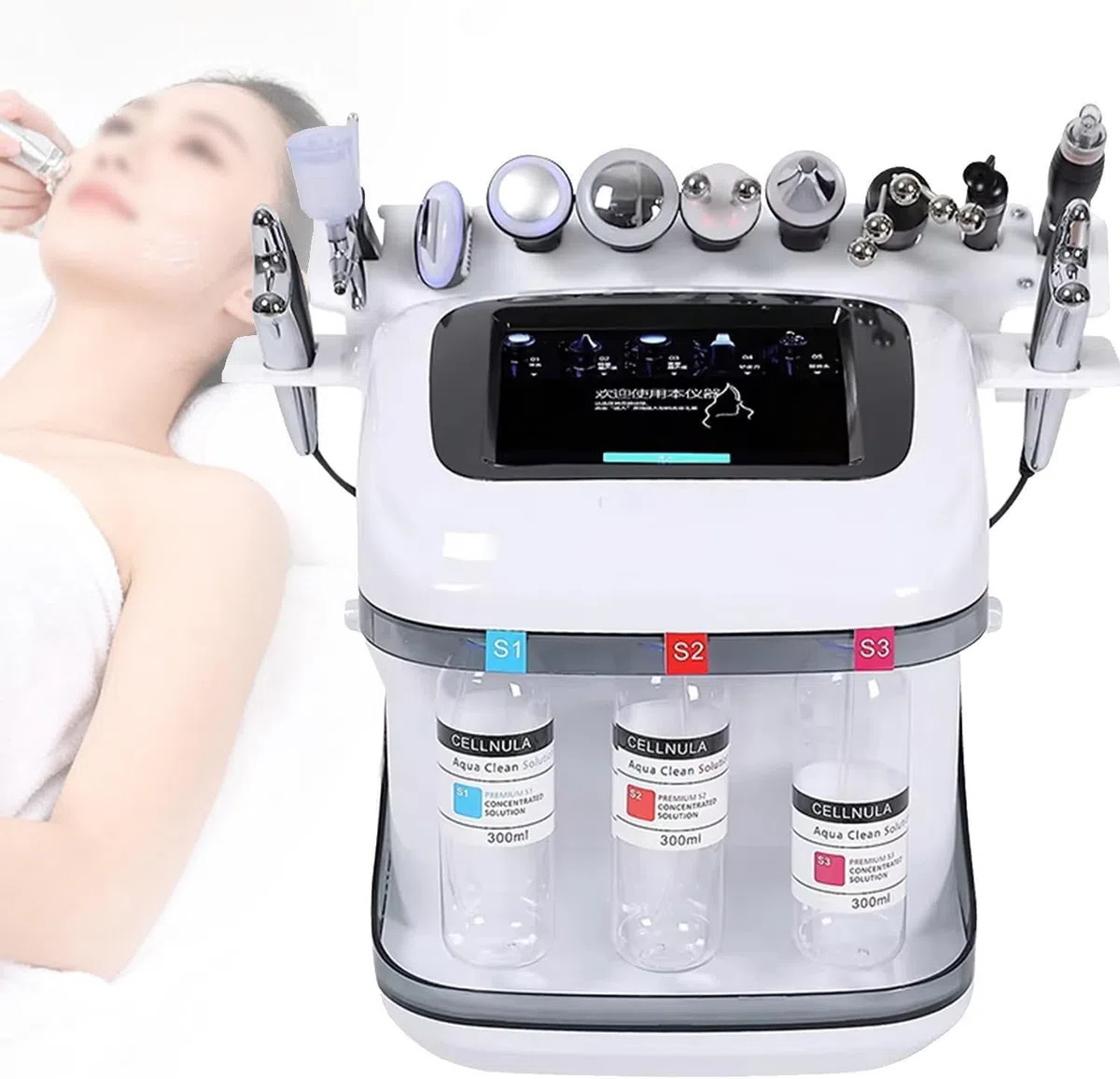 Hydrafacial Maschine,10 in 1 Wasser Sauerstoff Hydra Facial Gerät