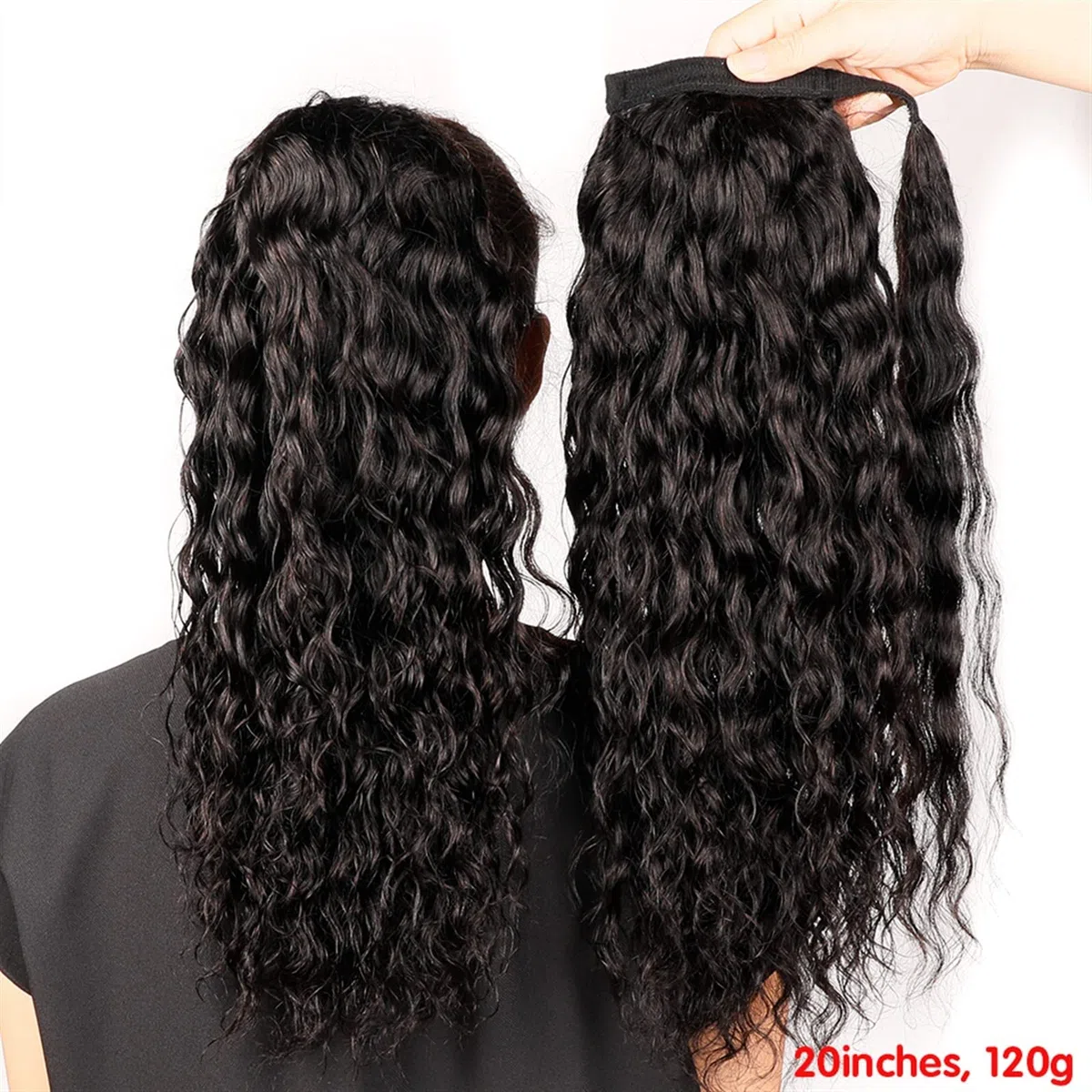 Haarknoten für Frauen, 30,5 - 66,4 cm, lang, gewellt, Wasserwellen, um die Haarspangen, Pferdeschwanz, echtes Haar, Damen, Dutt