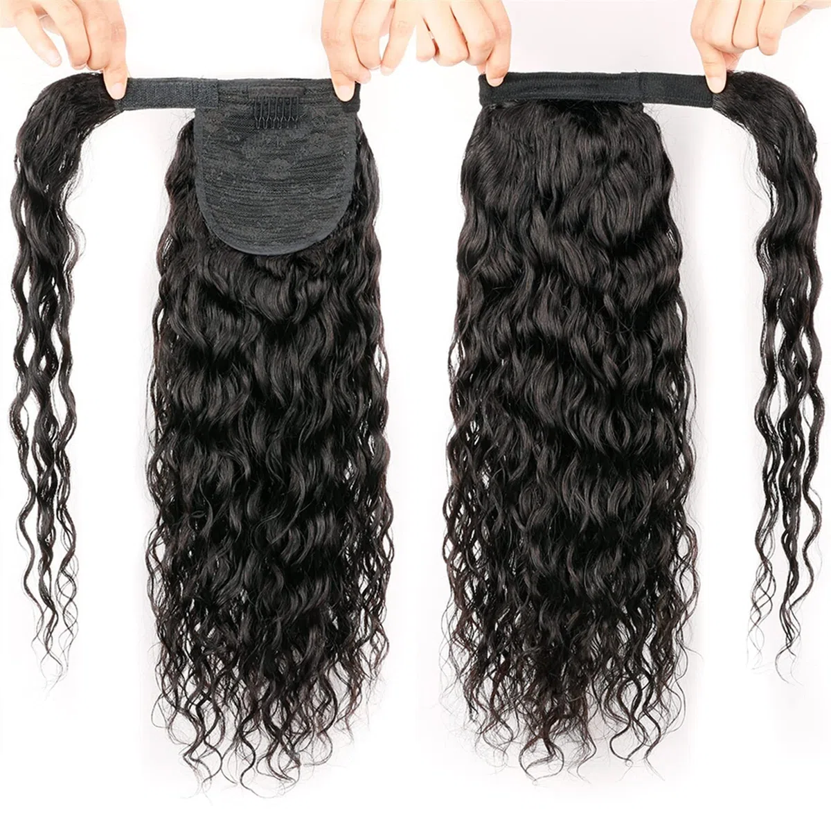 Haarknoten für Frauen, 30,5 - 66,4 cm, lang, gewellt, Wasserwellen, um die Haarspangen, Pferdeschwanz, echtes Haar, Damen, Dutt