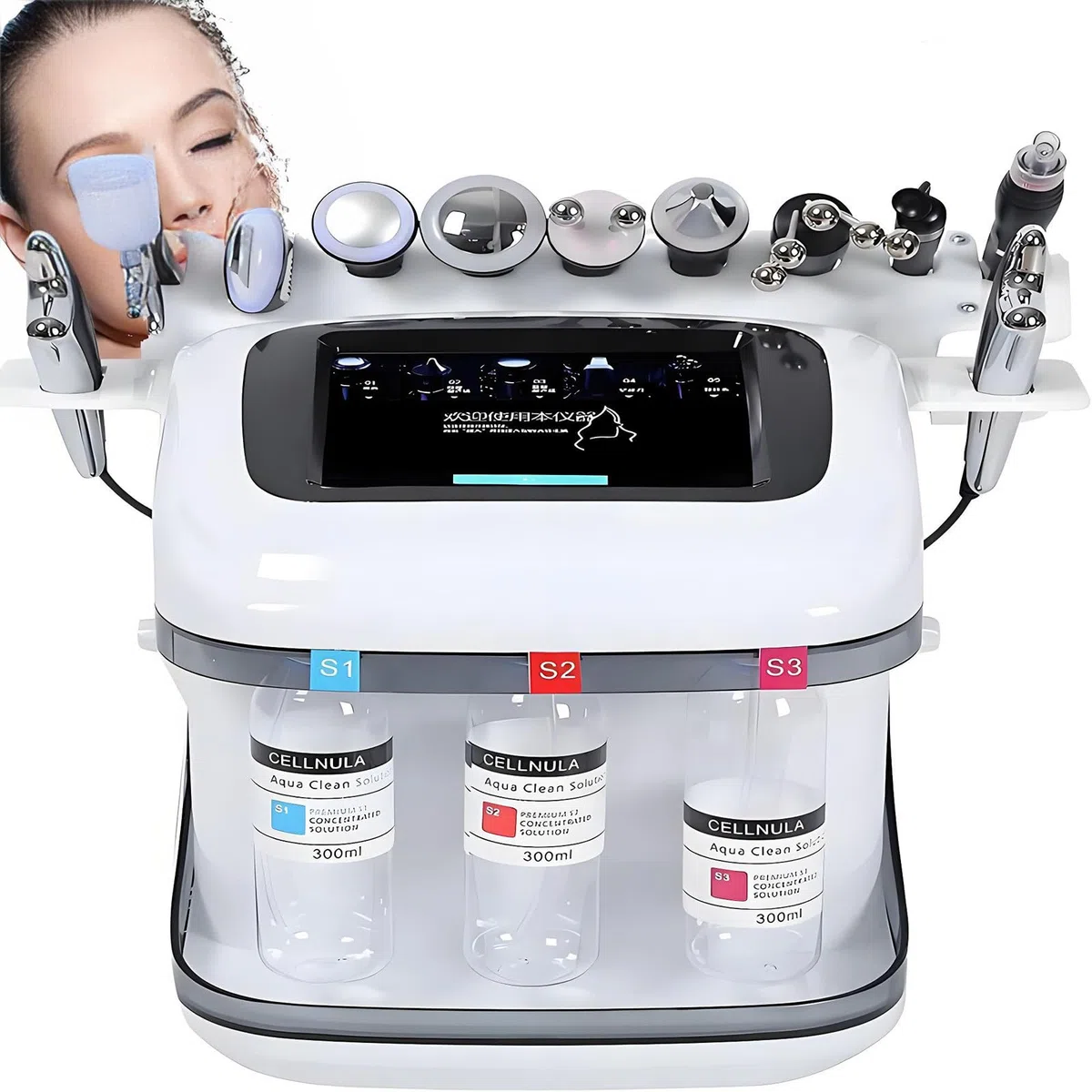 Wasserstoff-Sauerstoff-Gesichtsbehandlungsgerät, 10-In-1-Sauerstoff-Gesichtsspray, Multifunktionales Vakuum-Gesichtsspray, Hautpeeling-Spray, Dermabrasionsgerät Mit Kleinen Bläschen