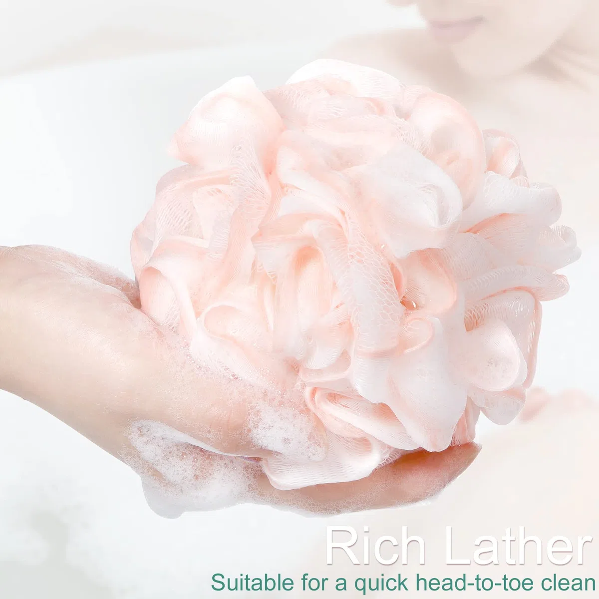 48 Stück Badeschwamm Dusche Luffas Bulk 50 g weiches Netz Körperschrubber Schwamm Ball Körperdusche Puff Mesh Pouf Bad Scrunchies Body Wash Puff für Männer und Frauen Peeling Dusche Pouf Bälle