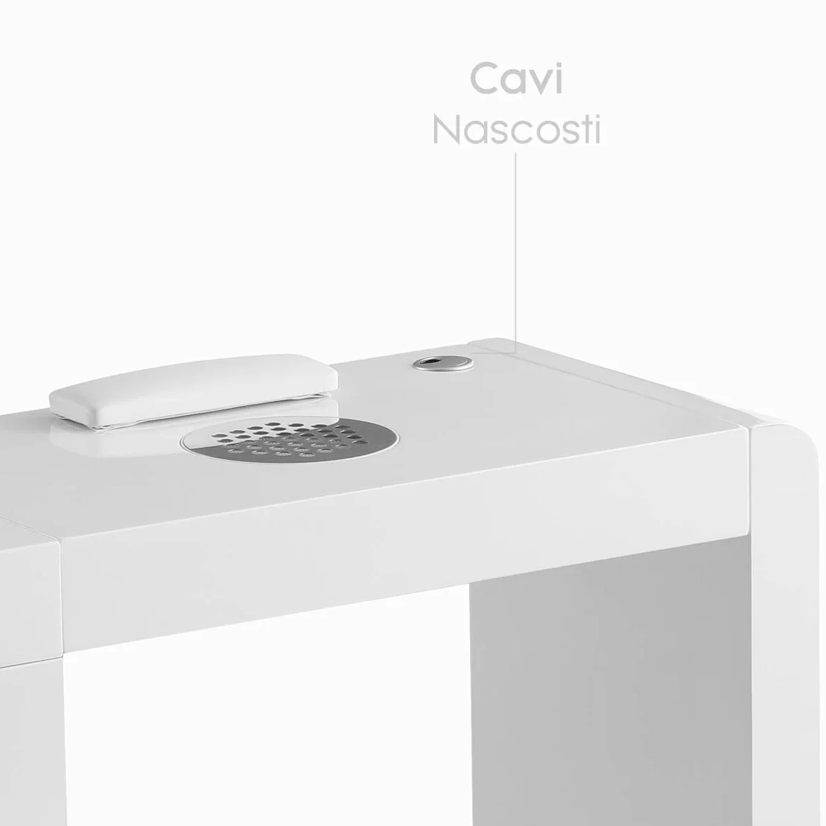 Professioneller Manikürtisch, modulares Nagelstudio, Schubladen, Sauger mit Filter, LED, Nagellackklammern (Basic R)