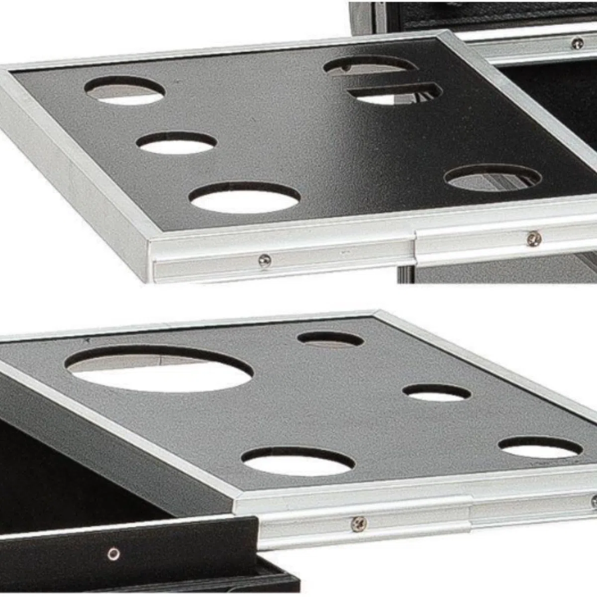 Arbeitswagen, Make-up-Schönheitssalon-Gepäck, Rollkoffer, Abschließbar, Make-up-Zugkoffer, Friseur-Trolley, Reise-Organizer-Tool Rollregal Spas(Black)
