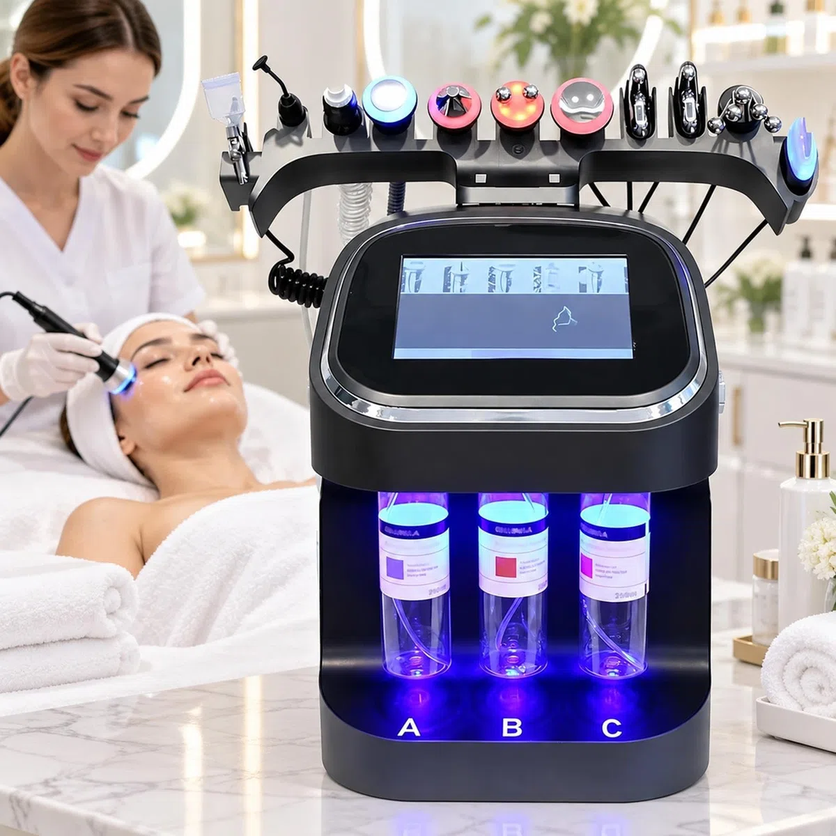 10 in 1 Wasserstoff Sauerstoff Beauty Maschine Mikrodermabrasion Gerät