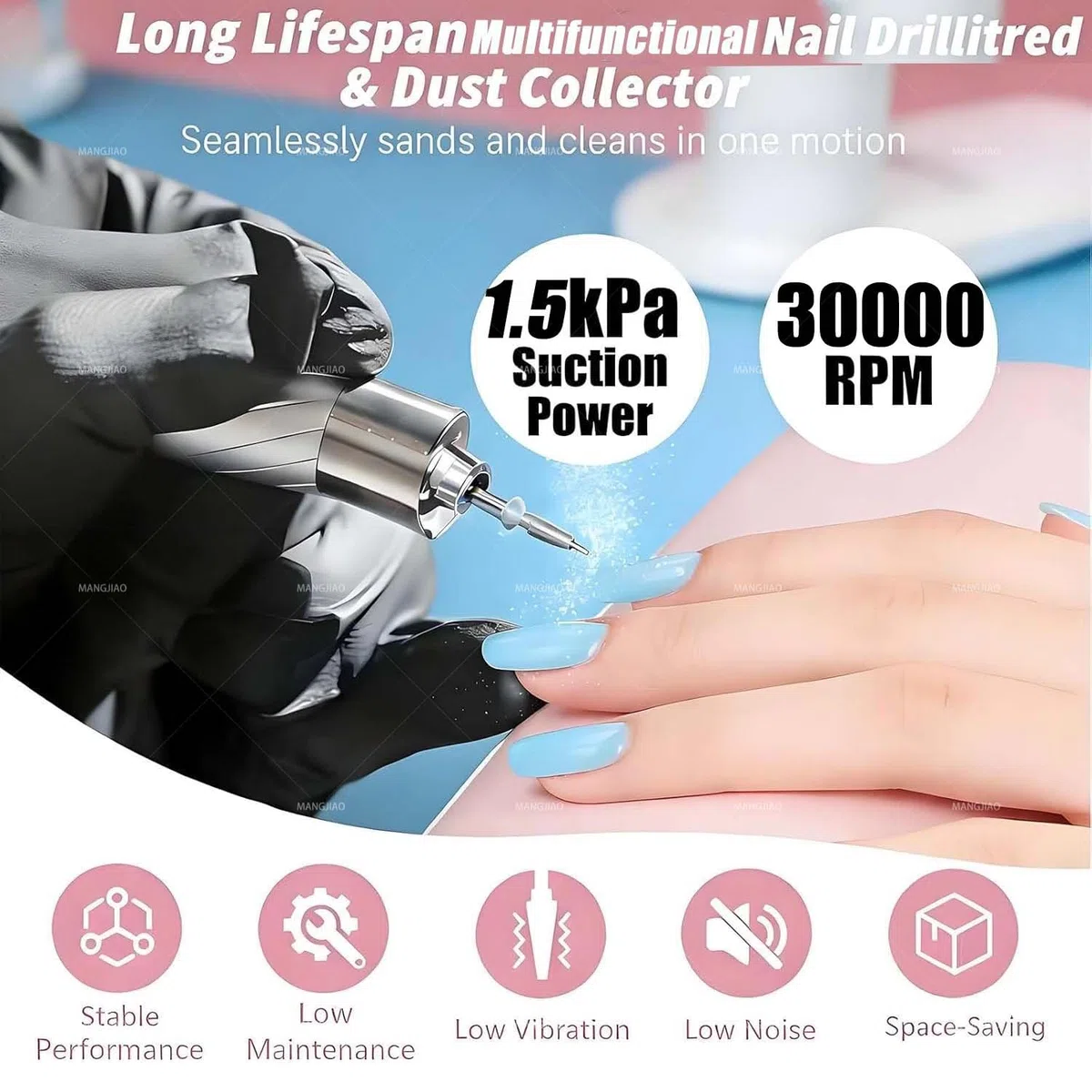 Tragbarer Nagelfräser mit 30.000 U/min für Nagelstudios