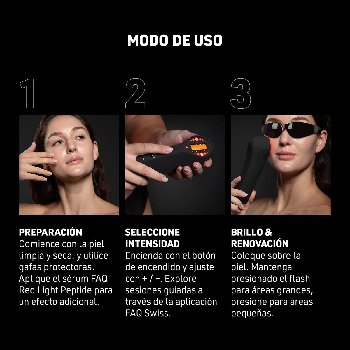 FAQ 502 Gesichtsgerät & FAQ Rotlicht-Peptidserum Set