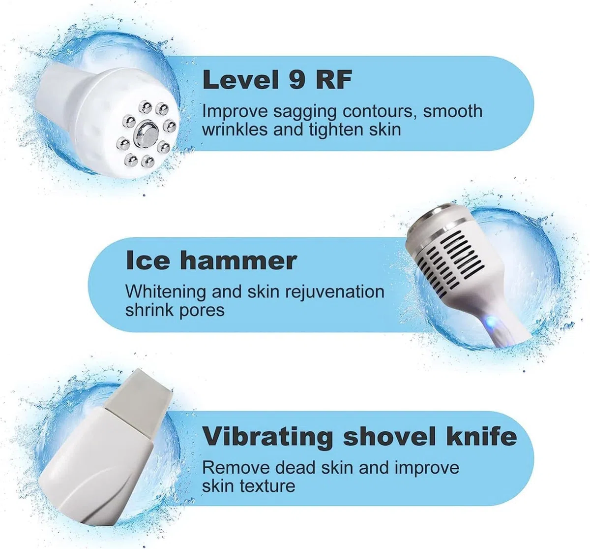 6 in 1 Wasserstoff-Sauerstoff-Gesichts-Schönheitsmaschine, Hydrodermabrasion Tiefenreinigung und Hautstraffung Gerät, Multifunktionale Kleine Blase Gesichtspflege Maschine, Grün