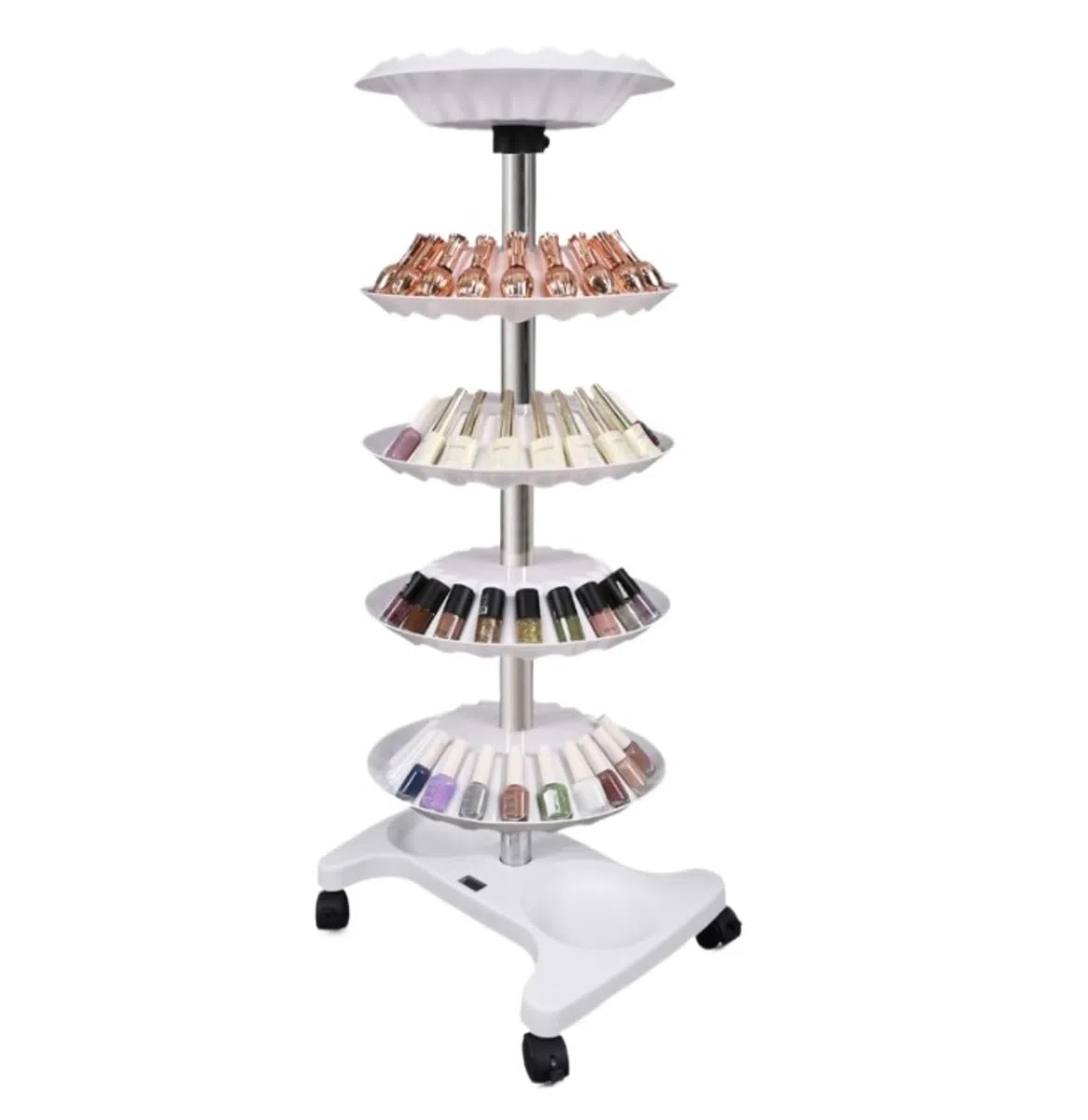Arbeitswagen, 5 Ebenen Nagellack Trolley Display Organizer Nagellack Lagerung Racks Kosmetische Display Fall Regal Rollregal Spas(White)