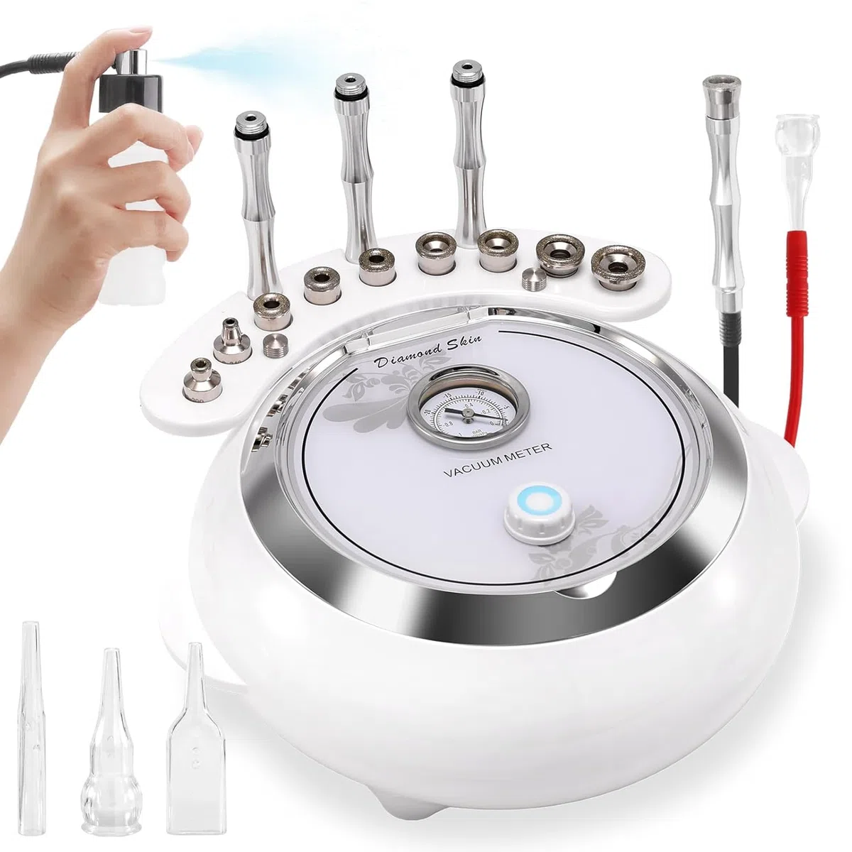 JT-Direct Diamant Microdermabrasion Gerät 3 en 1, Ausstattung für Gesichtspflege mit Absaug und Pulverisierung (hohe Absaugleistung 65-68 cmhg)