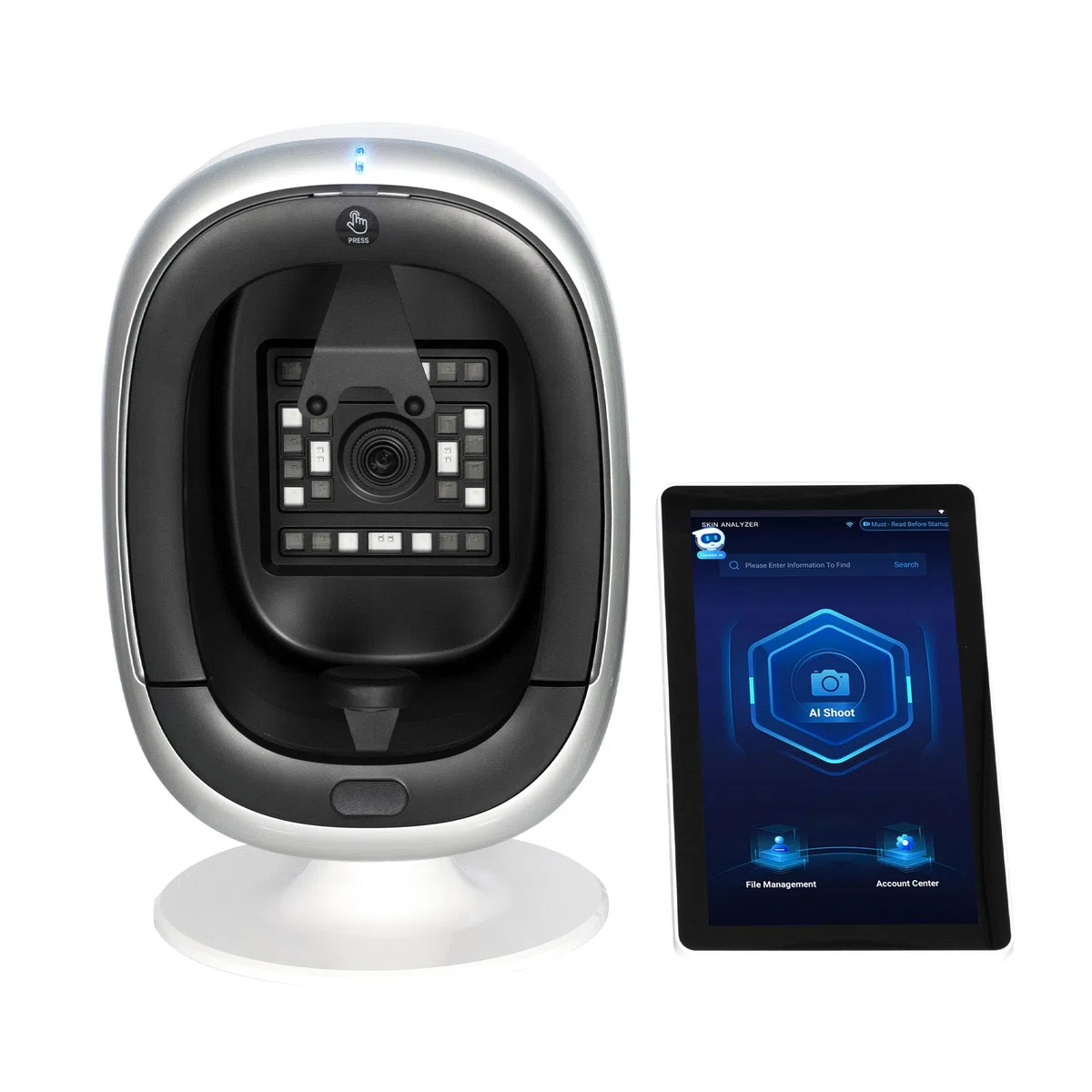 AI Skin Tester 9 Bänder, Hautanalysegerät HD 30 MP für Spa und Zuhause
