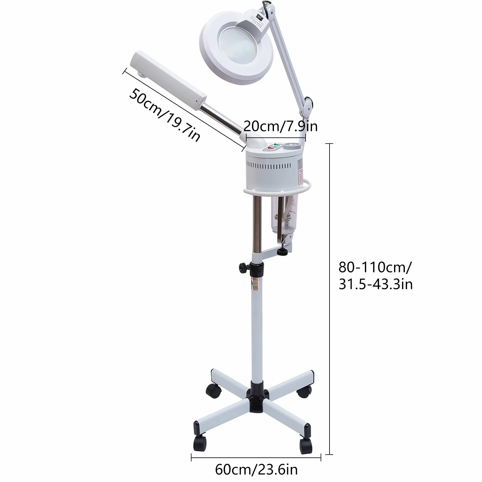 2 in 1 Gesichtsdampfer und 5X LED Lupenleuchte, Gesichts Sprayer Spa Salon Schönheit Ozon Bedampfer für Feuchtigkeitsspend und Hautpflege