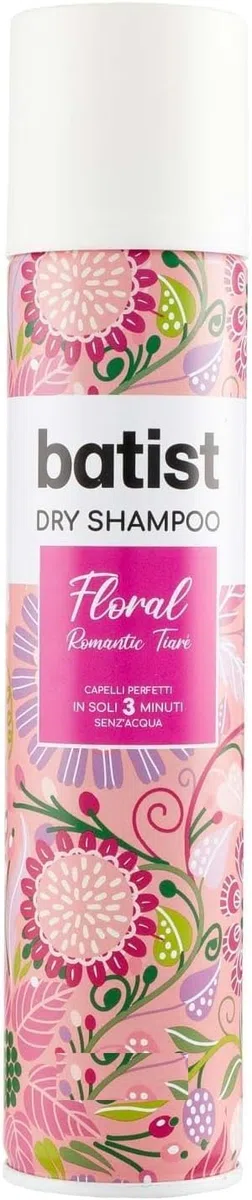12x Batist Dry Shampoo Floral, Reinigt Haare ohne Wasser, Duft von Tiaré-Bouquet und Jasmin, 200ml ml,+ Italy shop Kostenloser Schlüsselanhänger
